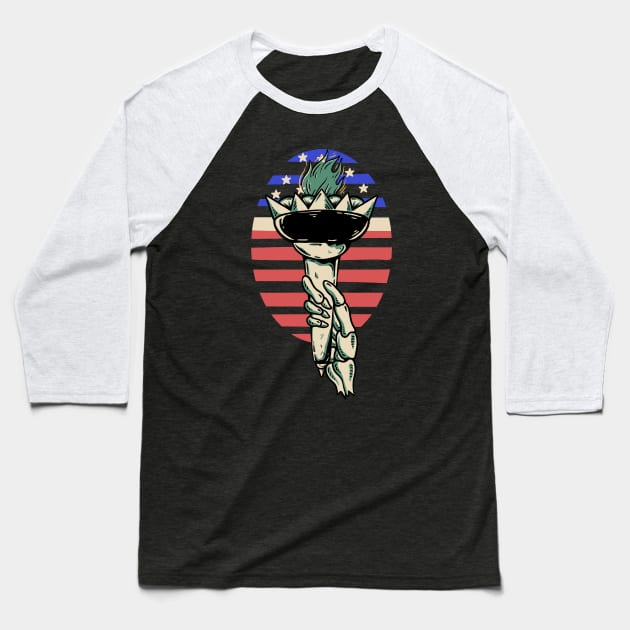 4 th of july - liberty american Baseball T-Shirt by creaviday